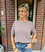 Super Soft Knit Top KORTE Mouw Taupe