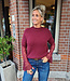 Super Soft Knit Top KORTE Mouw Bordeaux