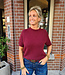 Super Soft Knit Top KORTE Mouw Bordeaux