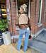 Korte Trenchcoat Azzurro Donkerbruin/motief