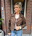 Korte Trenchcoat Azzurro Donkerbruin/motief