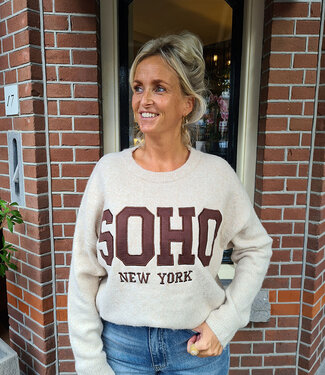 Knit Trui SOHO Crème/Donkerbruin
