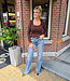 Knit Longsleeve Vierkanten Hals Donkerbruin