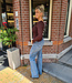 Knit Longsleeve Vierkanten Hals Donkerbruin