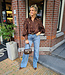 Luxe Ballonblouse Franje Donkerbruin