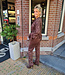Blouse Uitlopende Mouw Donkerbruin