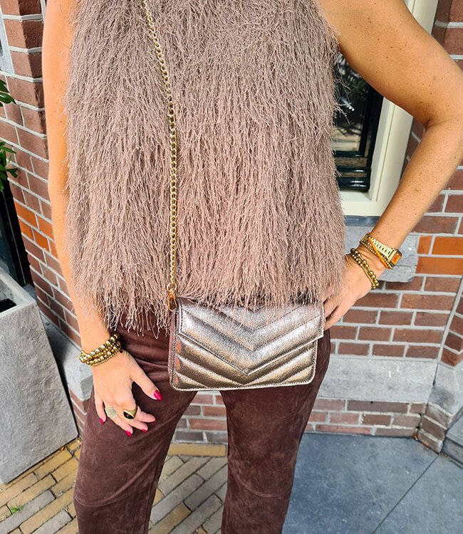 Clutch/Tas Luxe Shimmer Brons