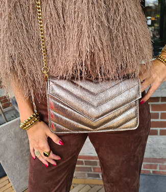 Clutch/Tas Luxe Shimmer Brons