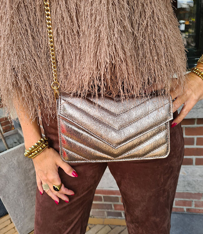 Clutch/Tas Luxe Shimmer Brons