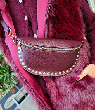 Crossbody met Studs Bordeaux