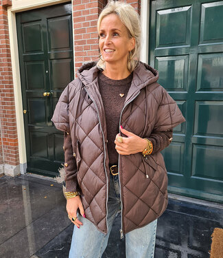 Gewatteerde Bodywarmer Donkerbruin