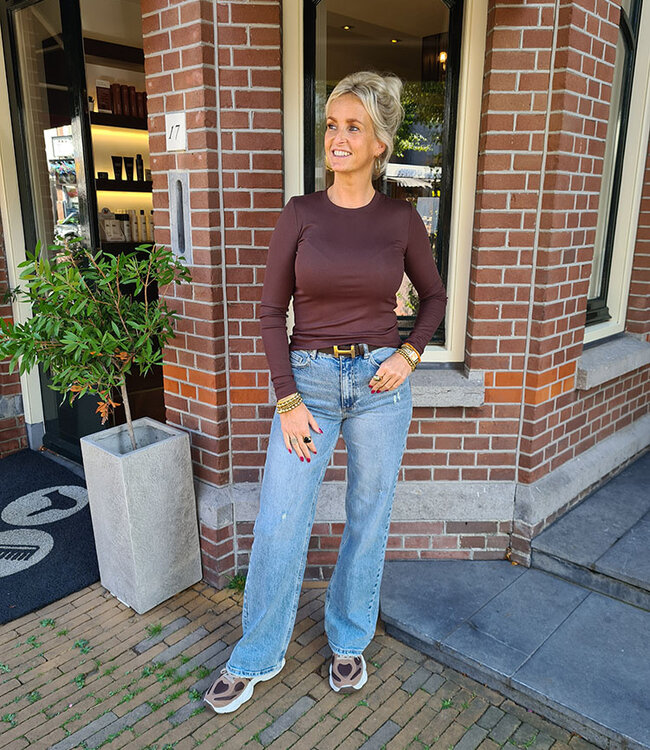 Basic Longsleeve Donkerbruin