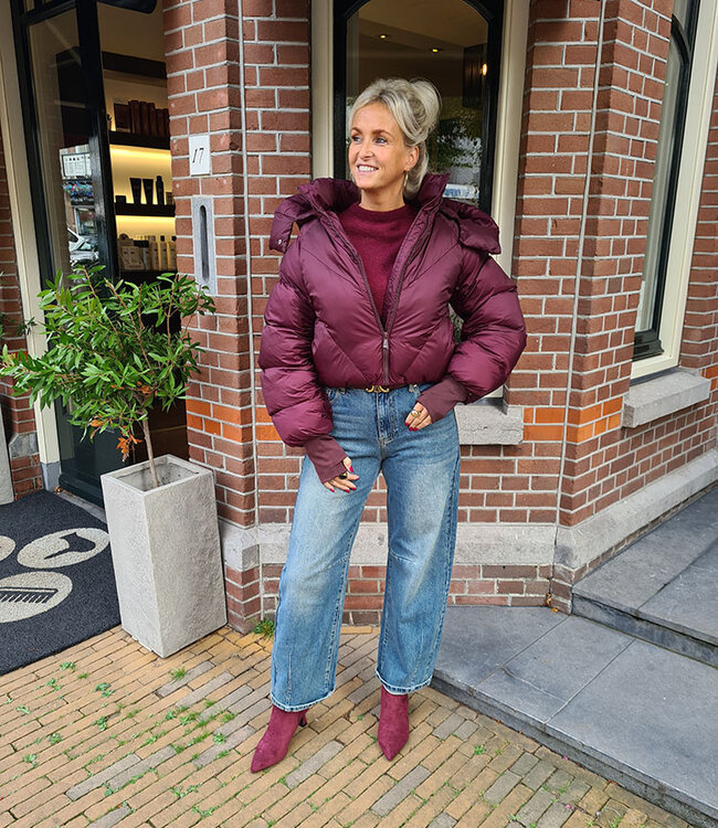 Gewatteerd Jack Short Bordeaux