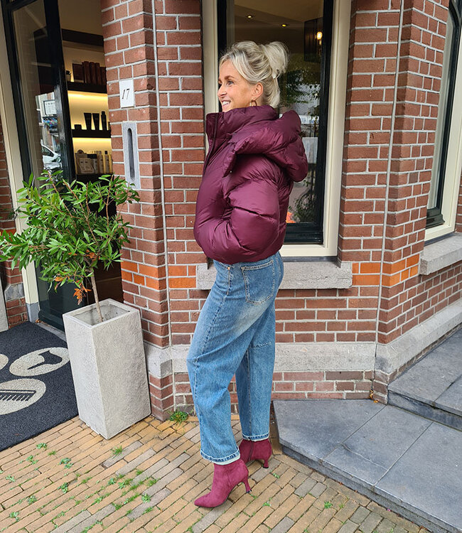 Gewatteerd Jack Short Bordeaux