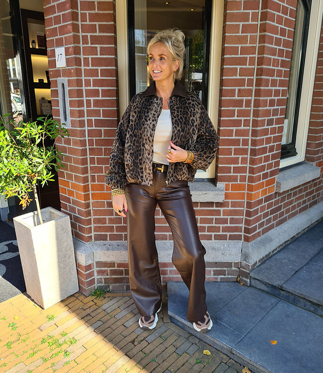 Soft Bomber Leo Lederen Kraag