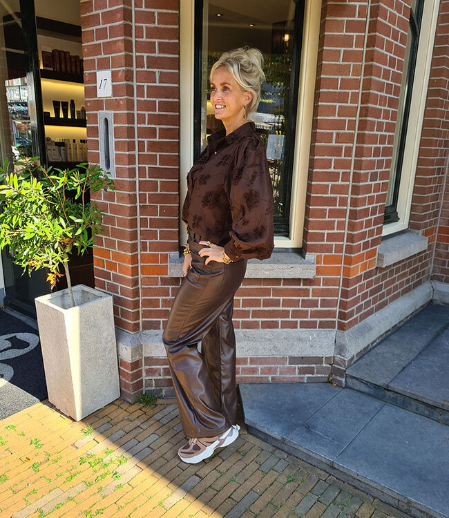 Luxe Ballonblouse Franje 2.0 Donkerbruin