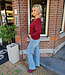 Knit Longsleeve Gehaakte Mouw Bordeaux