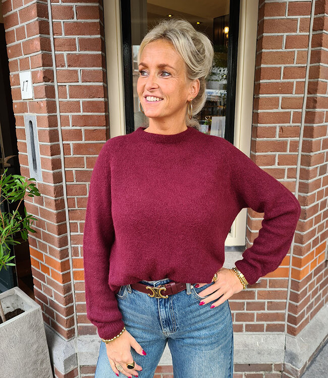 Super Soft Knit Lange Mouw Bordeaux