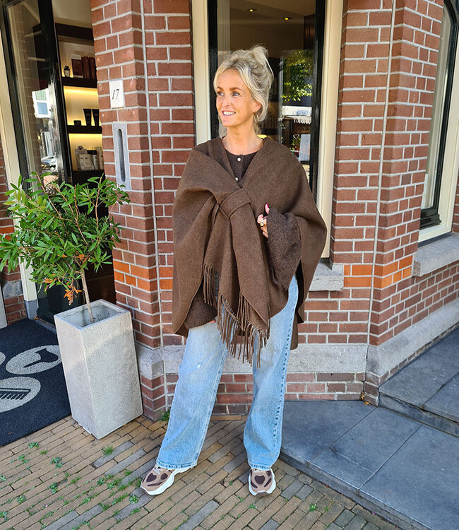 Omslagdoek Donkerbruin