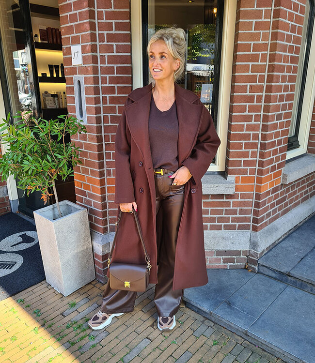Lange Mantel Donkerbruin