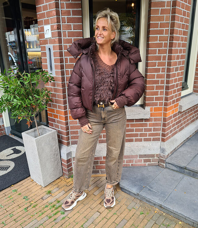 Gewatteerd Jack Short Donkerbruin