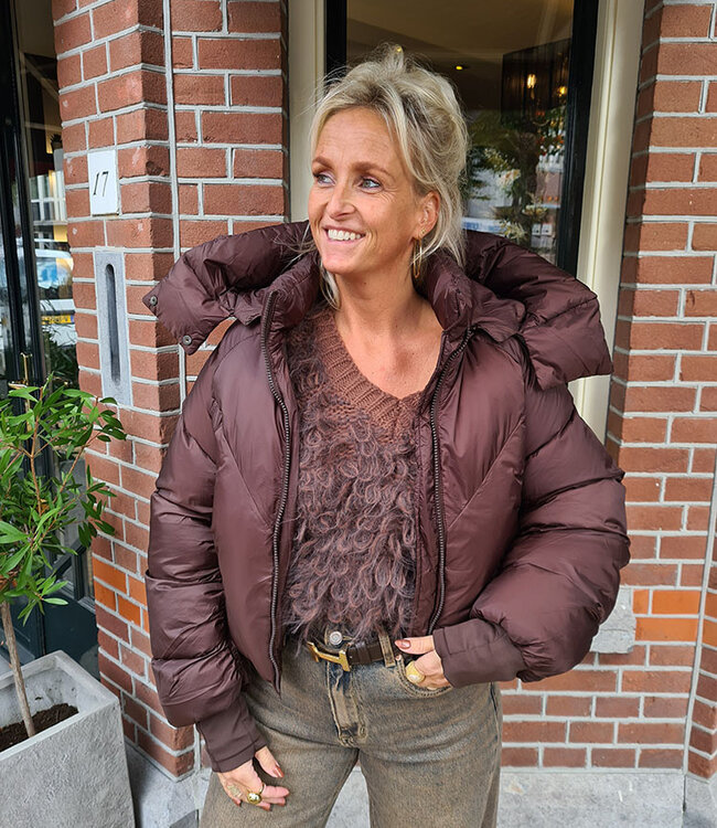 Gewatteerd Jack Short Donkerbruin