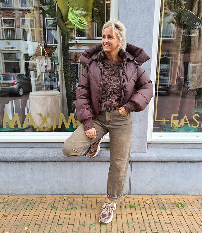 Gewatteerd Jack Short Donkerbruin