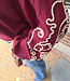 Ballon Blouse Geborduurde Mouwen Bordeaux