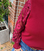 Knit Trui Kantenmouwen Bordeaux