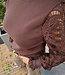 Knit Trui Kantenmouwen Donkerbruin