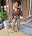 Luxe Wikkel Blouse Pailletten Donkerbruin