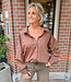 Oversized Blouse Studs Hartjes Bruin