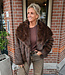 Faux Fur Short Jas Gemêleerd Donkerbruin