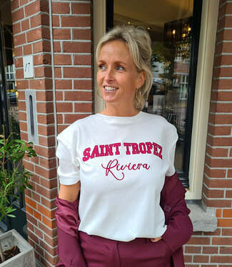 Ambika Tee Saint Tropez Wit/Bordeaux