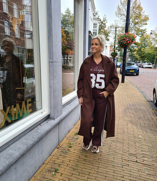 Ambika Jogger met Bies Donkerbruin