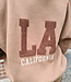 Hoodie met Fleece LA Taupe