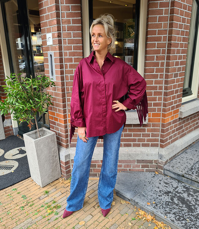 Oversized Franje Blouse Bordeaux