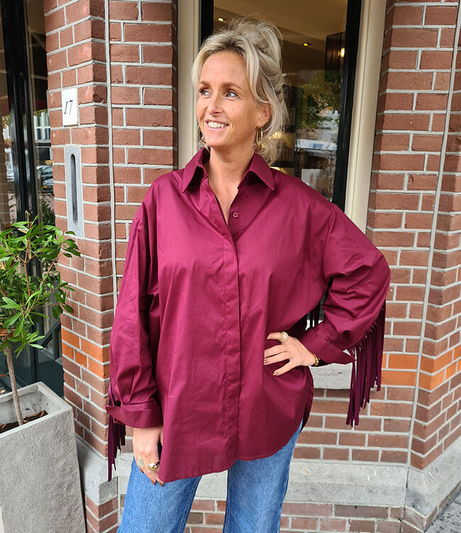 Oversized Franje Blouse Bordeaux