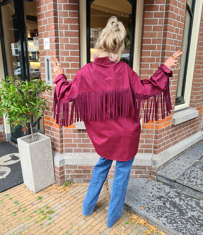 Oversized Franje Blouse Bordeaux