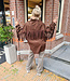 Oversized Franje Blouse Donkerbruin