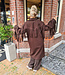 Oversized Mantel Donkerbruin Franje