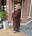 Oversized Mantel Donkerbruin Franje