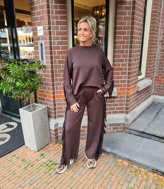 2-Delige Comfyset Franje Donkerbruin