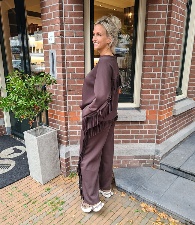 2-Delige Comfyset Franje Donkerbruin