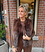 Faux Fur Gilet Gemêleerd Bruin