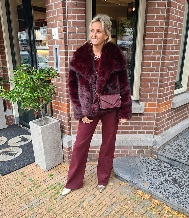 Clutch/Tas Luxe Leder Bordeaux