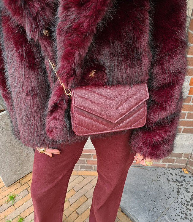 Clutch/Tas Luxe Leder Bordeaux