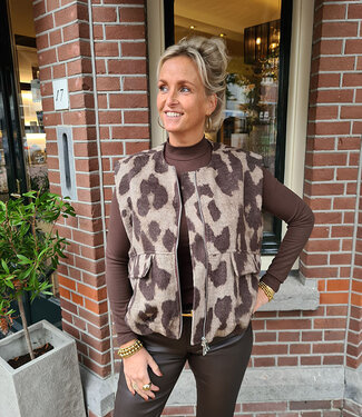 Soft Gilet met RITS Grove Leo Print