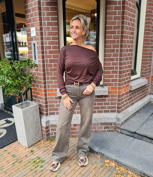 Waterval Basic Longsleeve Donkerbruin