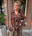 Luxe Blouse Ruffle/Strass Donkerbruin